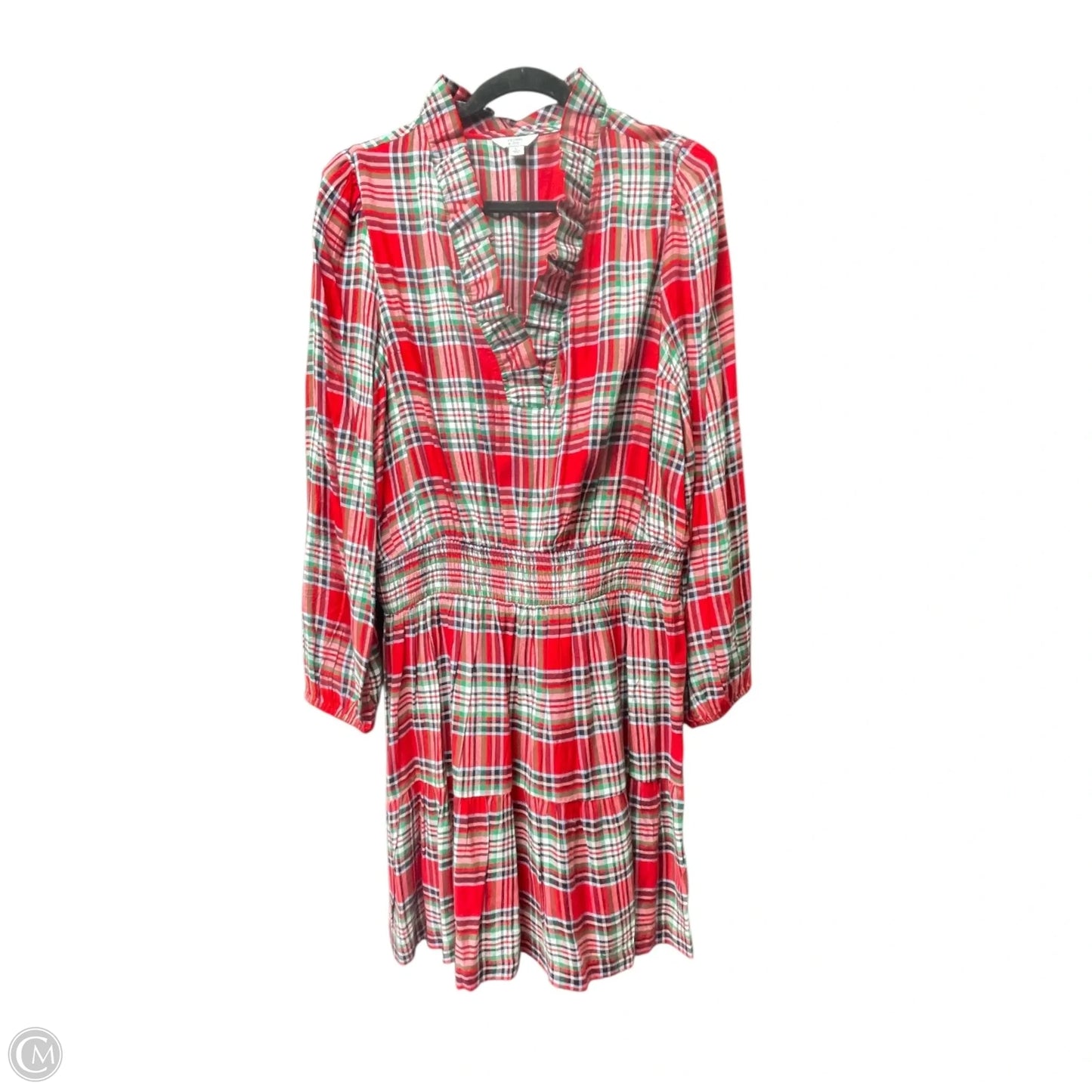 Dress Casual Midi By Crown And Ivy In Plaid Pattern, Size: L