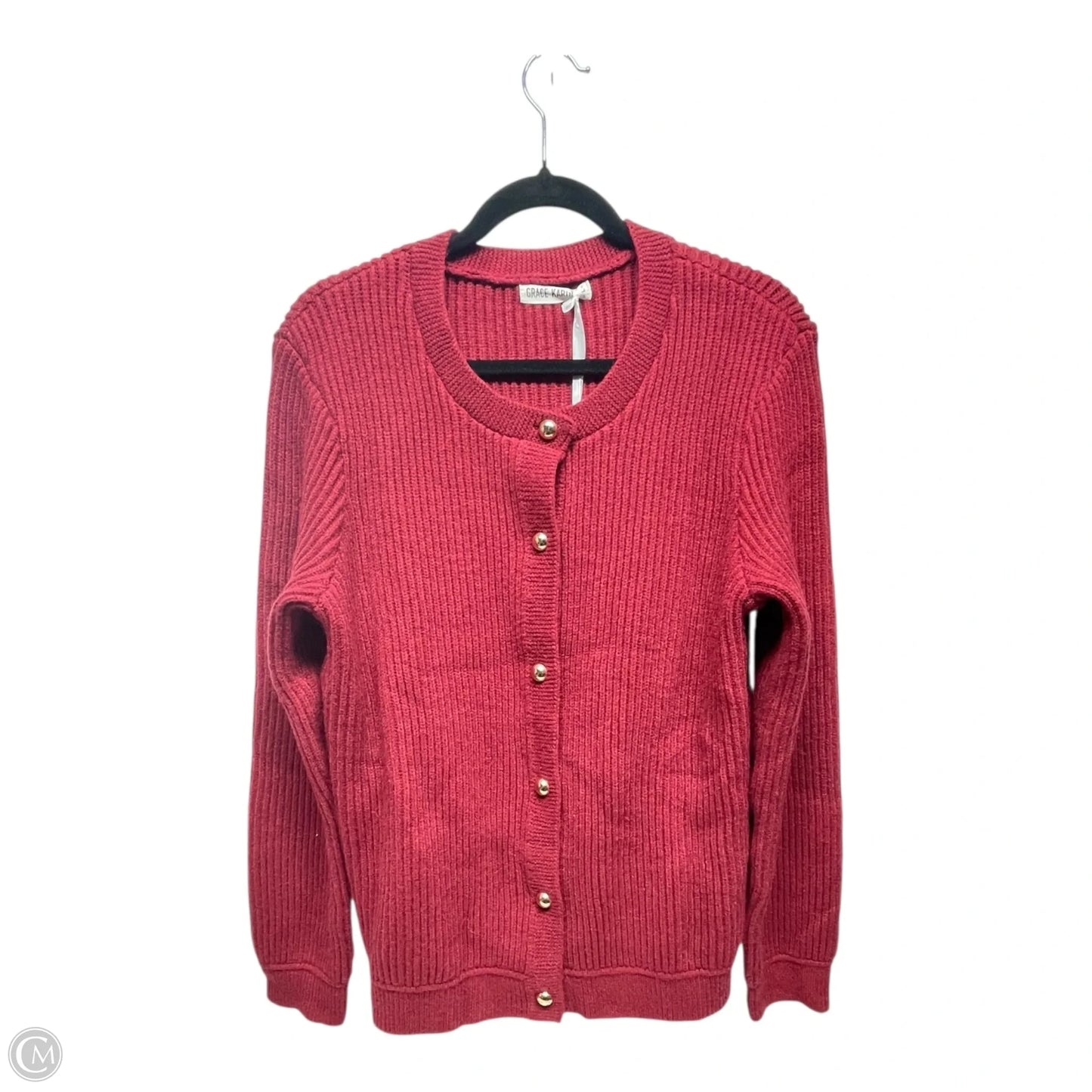 Sweater Cardigan By Grace Karin In Red, Size: L