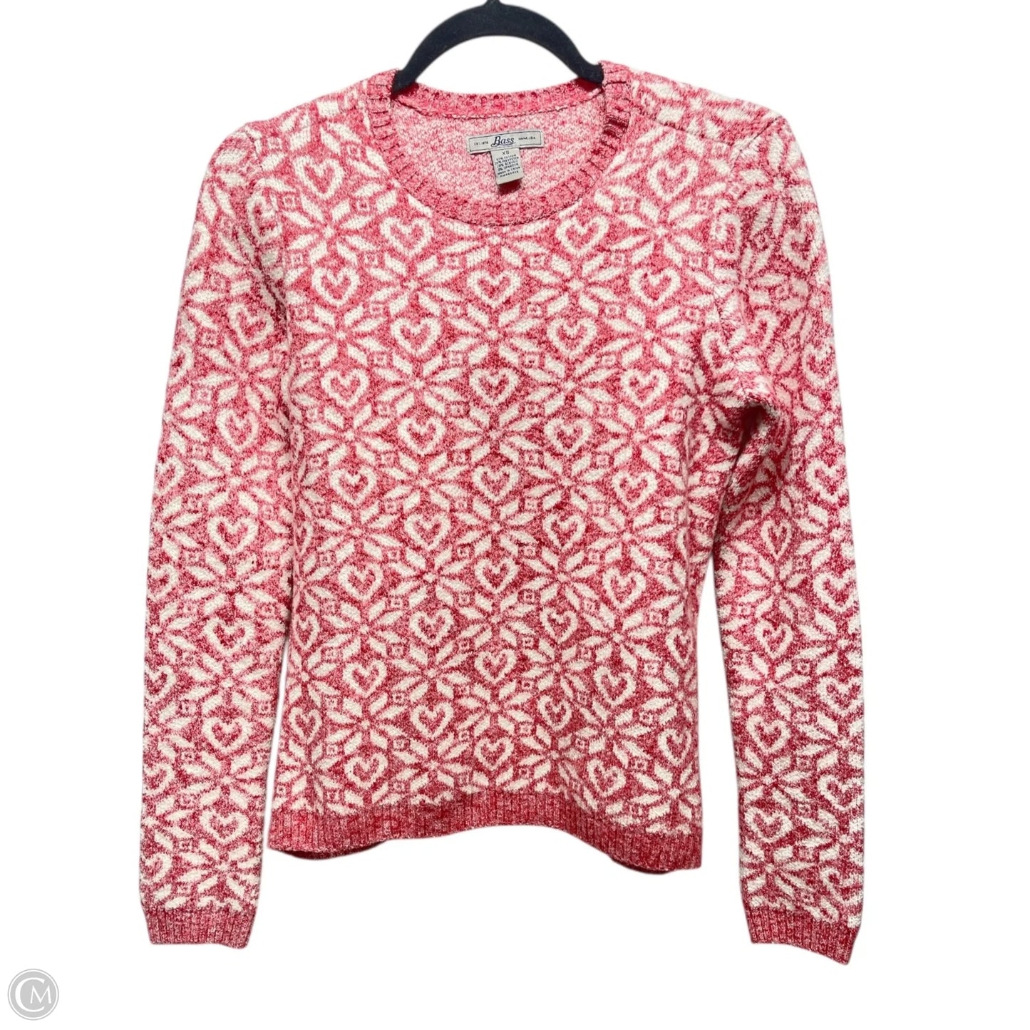 Sweater By Bass In Red & White, Size: Xs