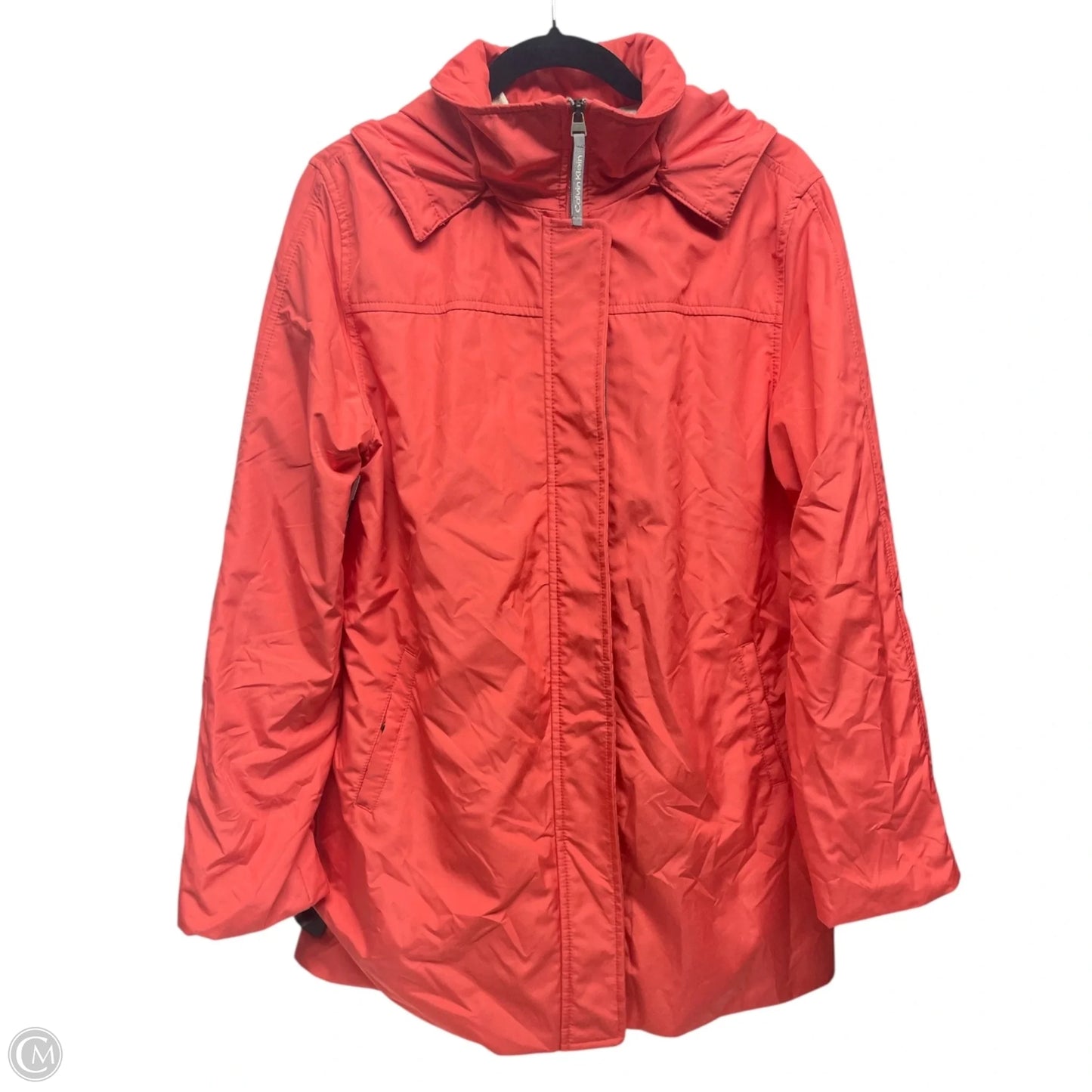 Jacket Windbreaker By Calvin Klein In Orange, Size: L