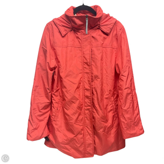 Jacket Windbreaker By Calvin Klein In Orange, Size: L