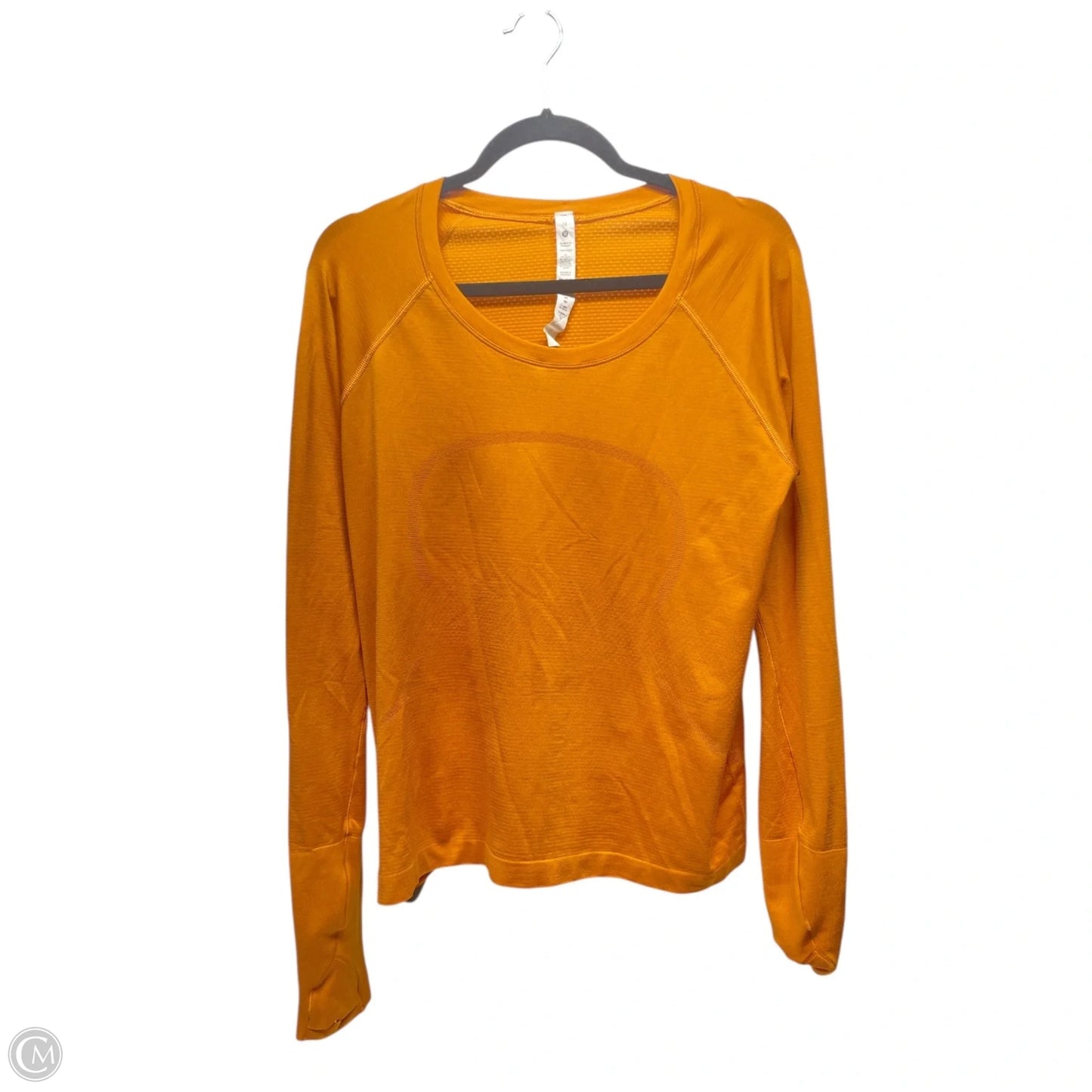 Athletic Top Long Sleeve Crewneck By Lululemon In Orange, Size: 12
