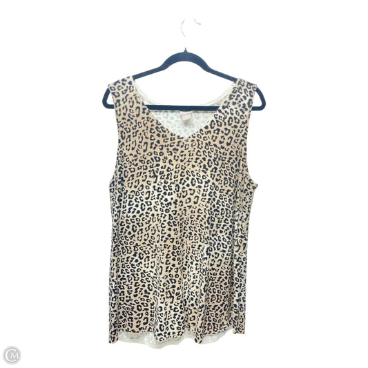 Top Sleeveless By Chicos In Animal Print, Size: L