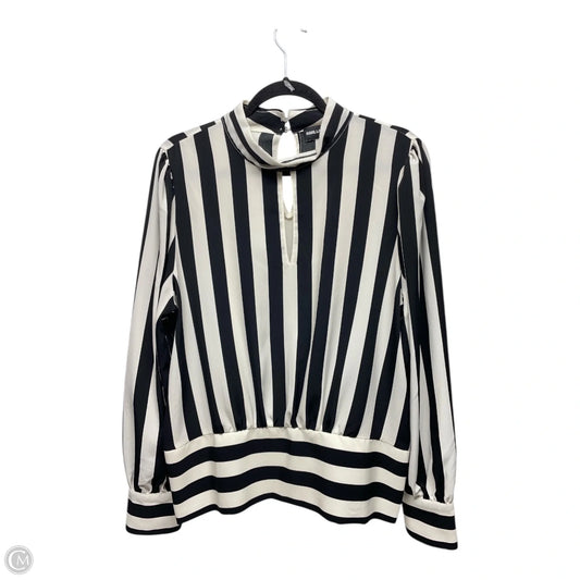 Top Long Sleeve Designer By Karl Lagerfeld In Black & White, Size: L