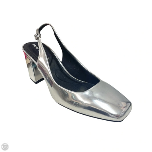 Shoes Heels Block By Anne Klein In Silver, Size: 9.5