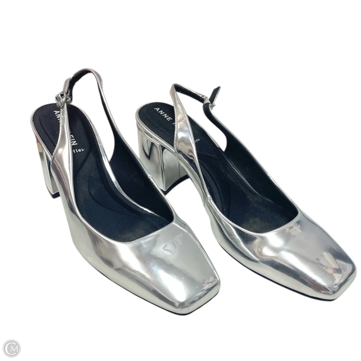 Shoes Heels Block By Anne Klein In Silver, Size: 9.5