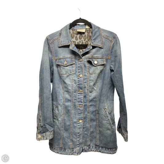 Jacket Denim By Chicos In Blue, Size: S