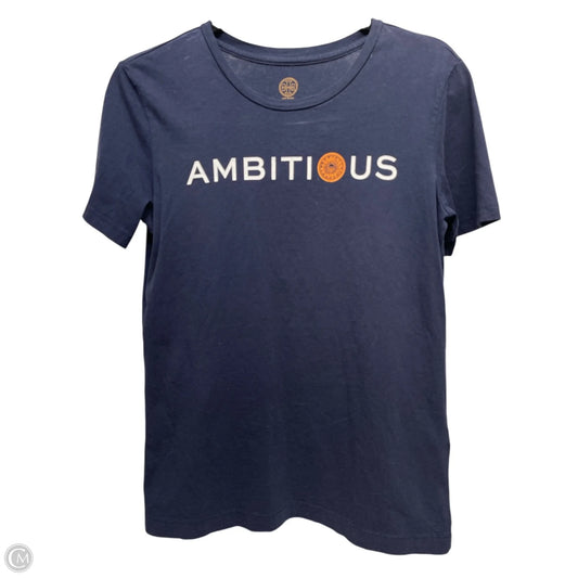 Top Short Sleeve Designer By Tory Burch In Navy, Size: S