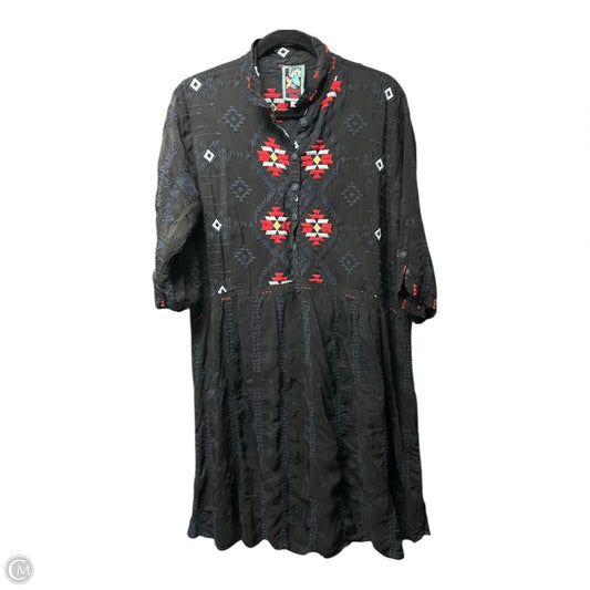 Dress Casual Short By Johnny Was In Black & Red, Size: M