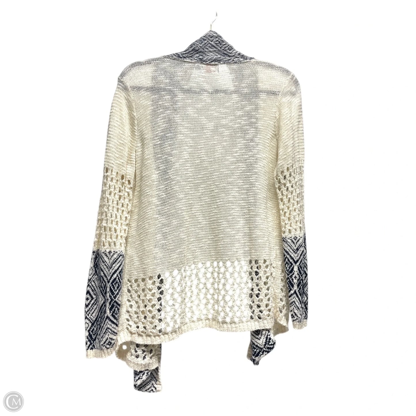 Sweater Cardigan By sweet n sinful -  In Blue & Cream, Size: Xl