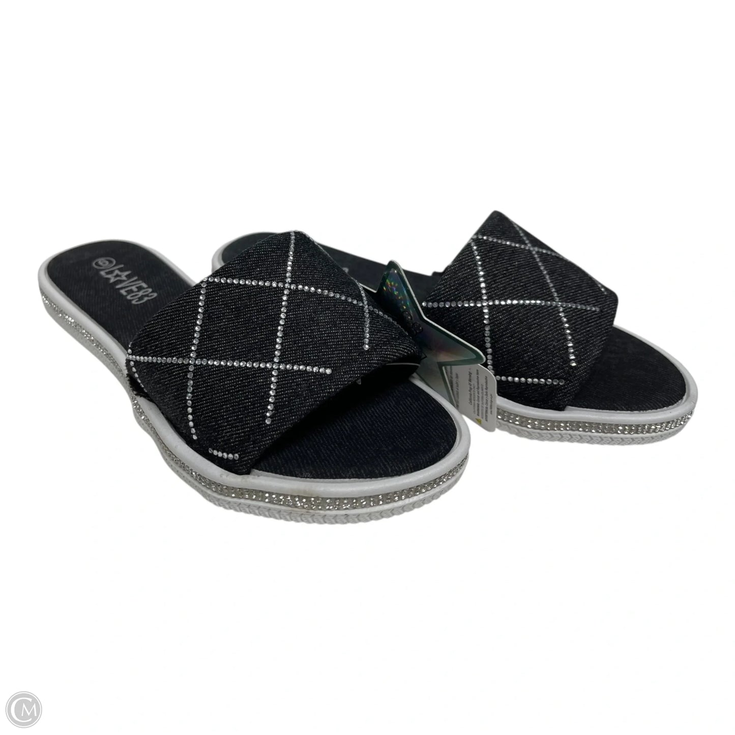 Sandals Flats By Clothes Mentor In Black & White, Size: 6