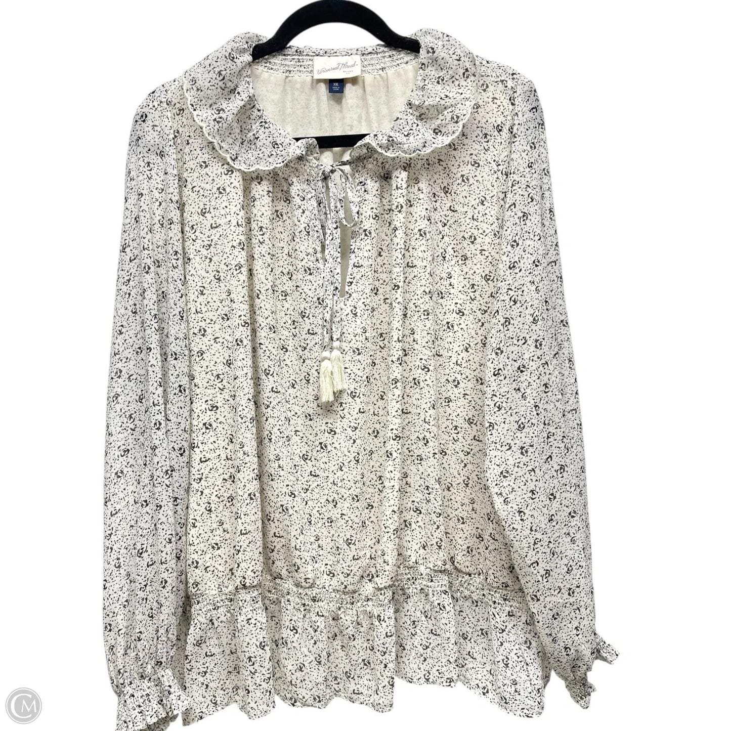 Top Long Sleeve By Universal Thread In Black & Cream, Size: Xxl