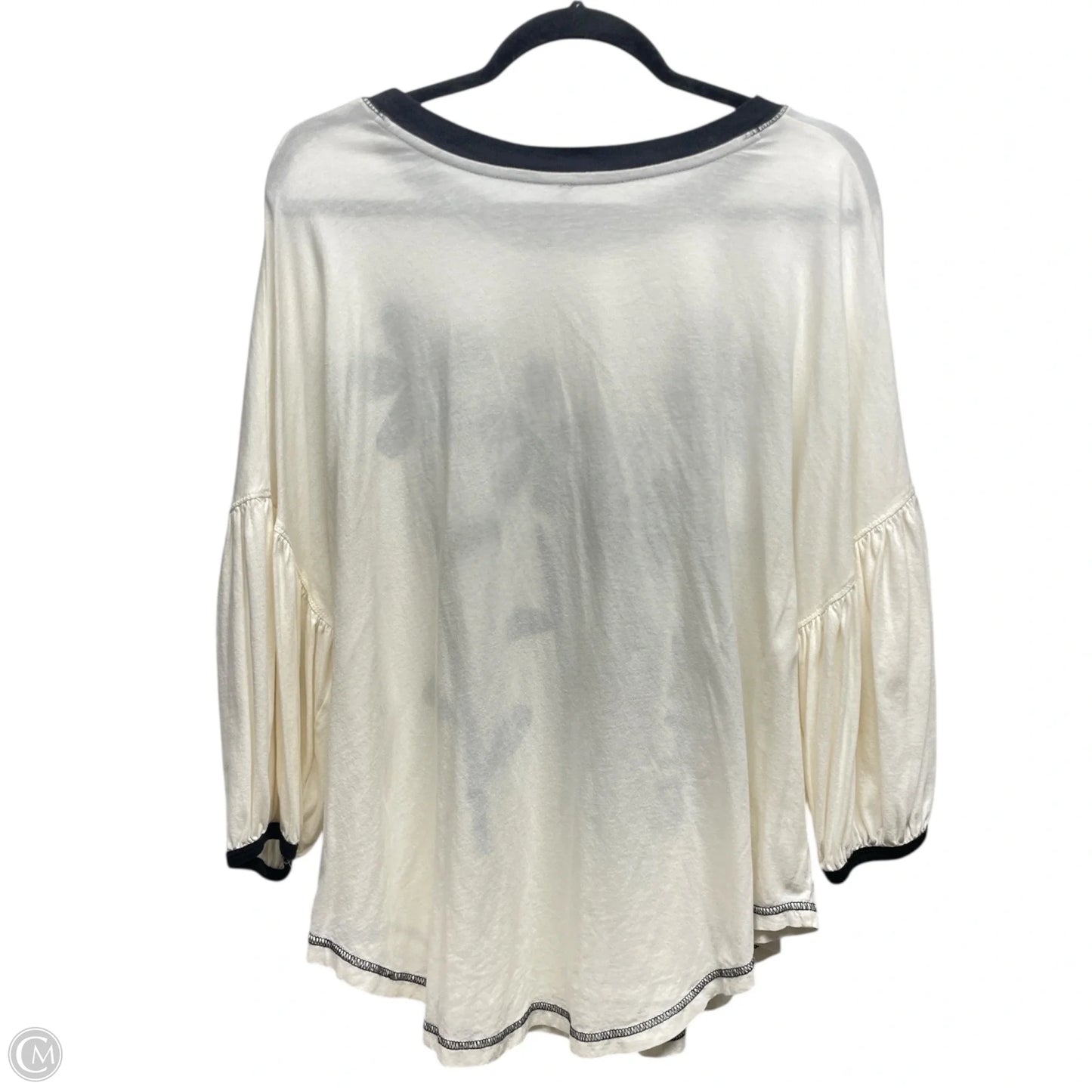 Top Long Sleeve By Free People In Black & White, Size: L