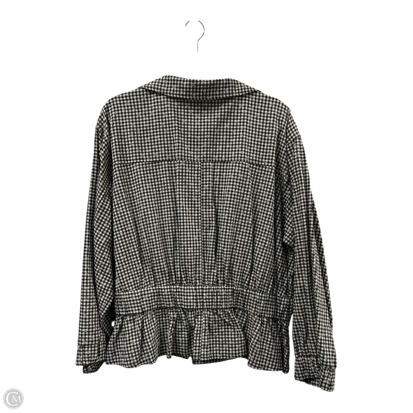 Top Long Sleeve By Cece In Black & White, Size: Xl