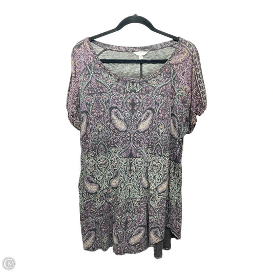 Top Sleeveless By Lucky Brand In Black & Purple, Size: 1x