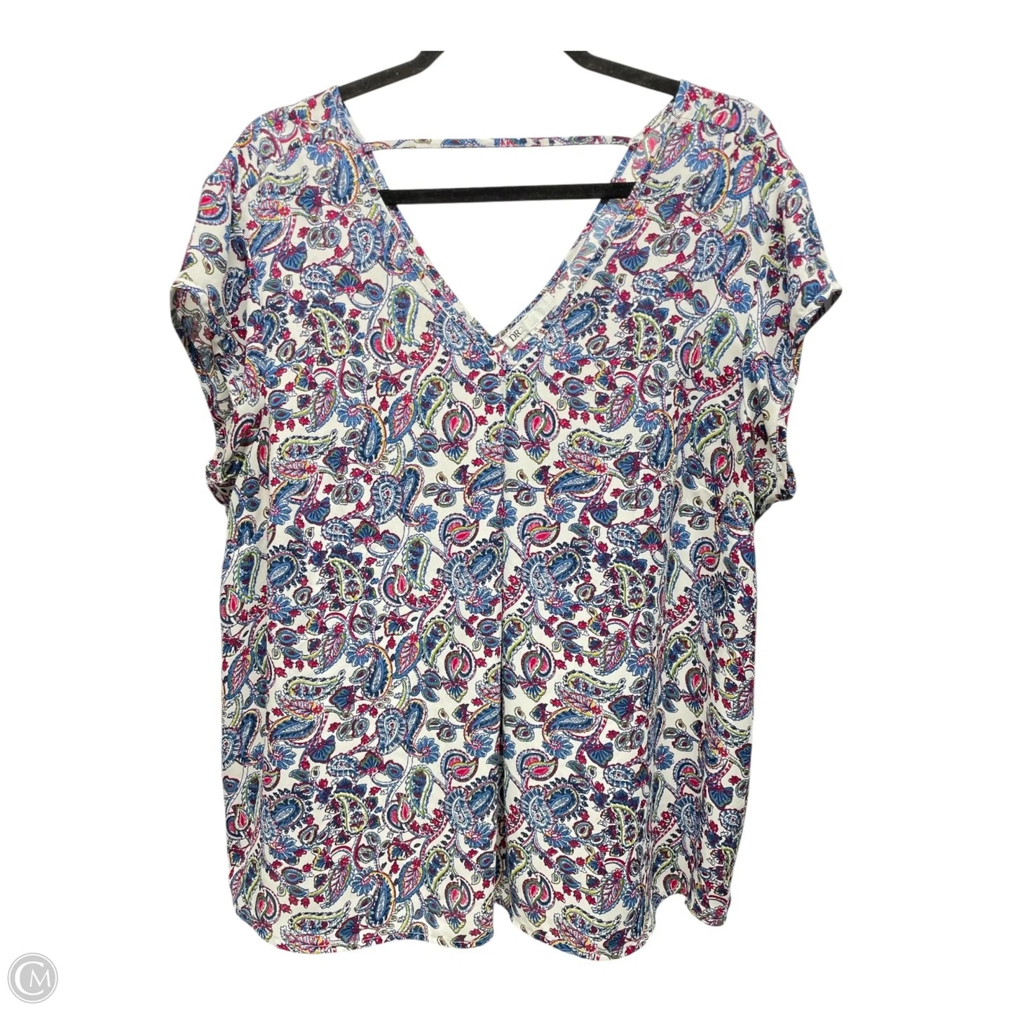 Top Short Sleeve By Dr2 In Blue & White, Size: Xl