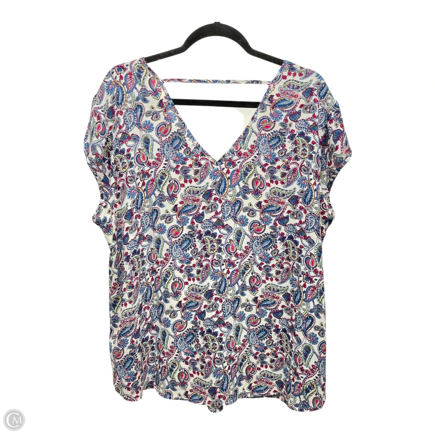 Top Short Sleeve By Dr2 In Blue & White, Size: Xl