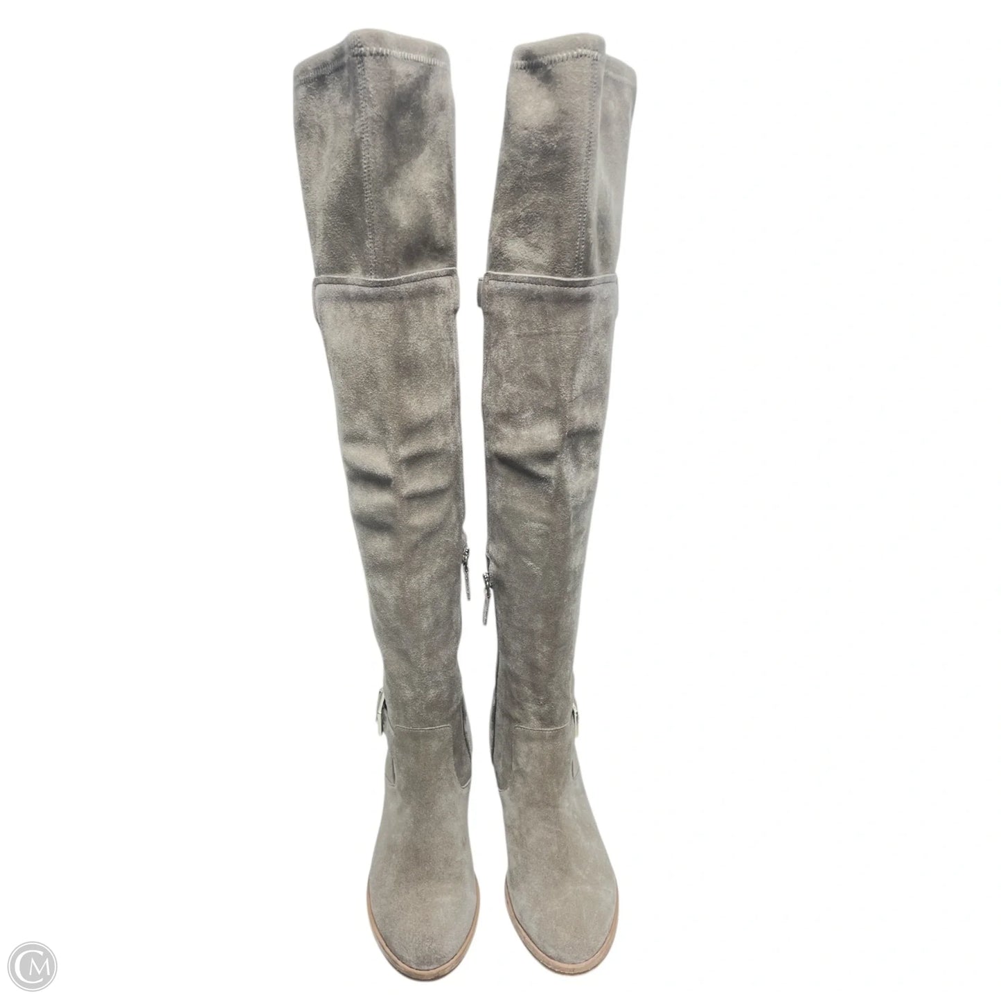 Boots Knee Heels By elaine turner -  In Taupe, Size: 7