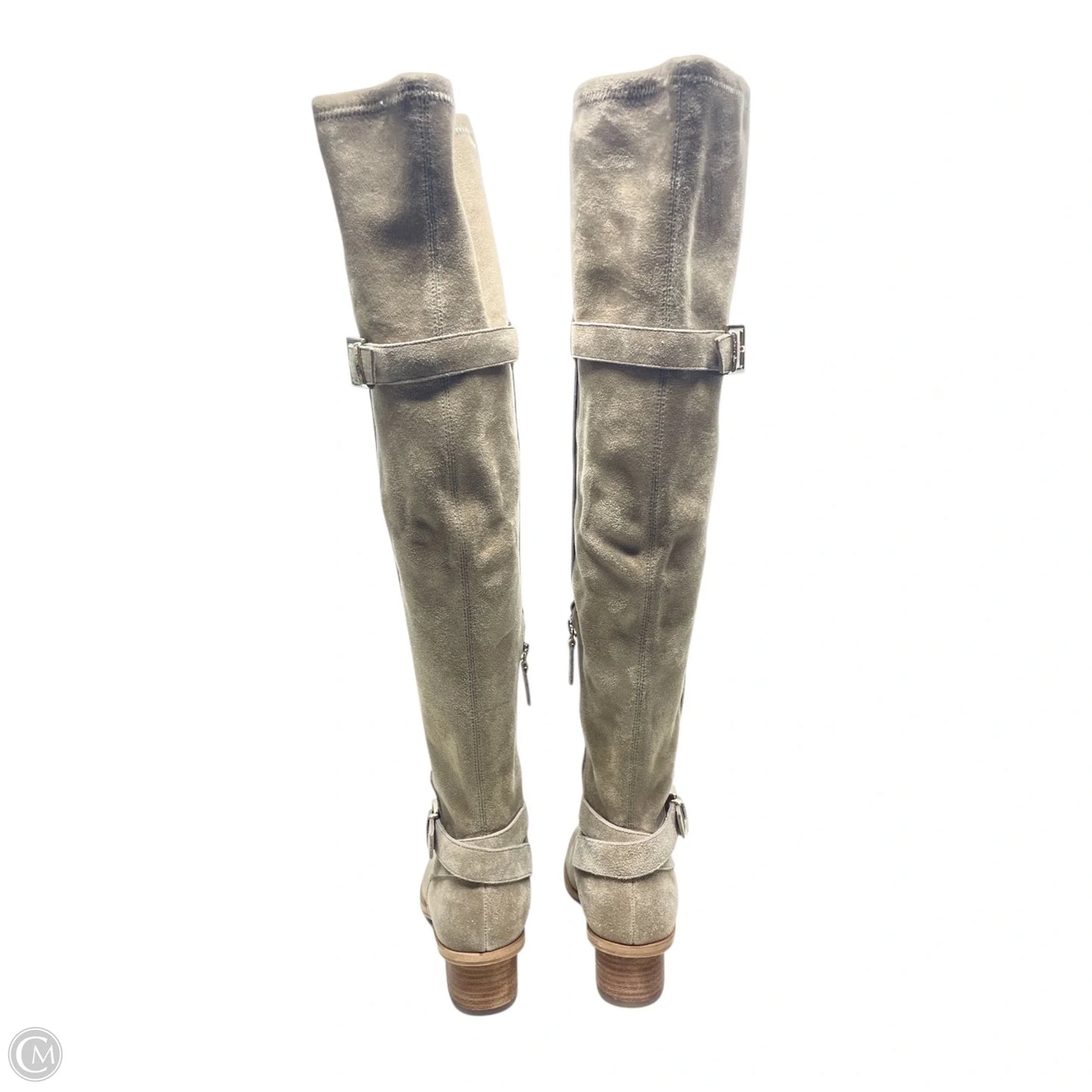 Boots Knee Heels By elaine turner -  In Taupe, Size: 7