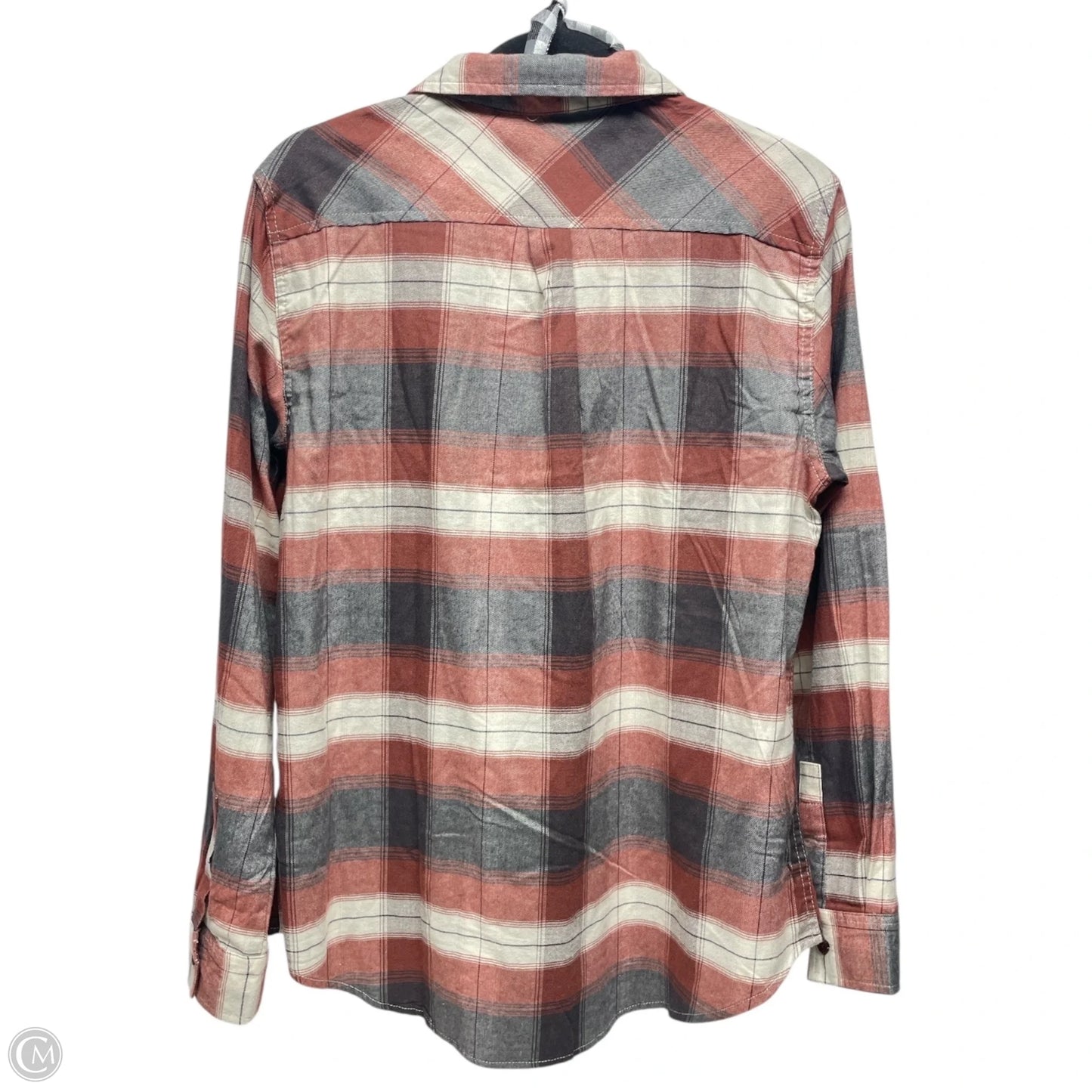 Top Long Sleeve By Weatherproof In Plaid Pattern, Size: L