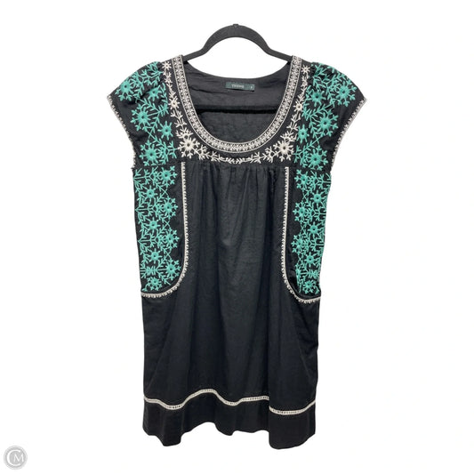 Tunic Short Sleeve By Theme In Black & Blue, Size: S