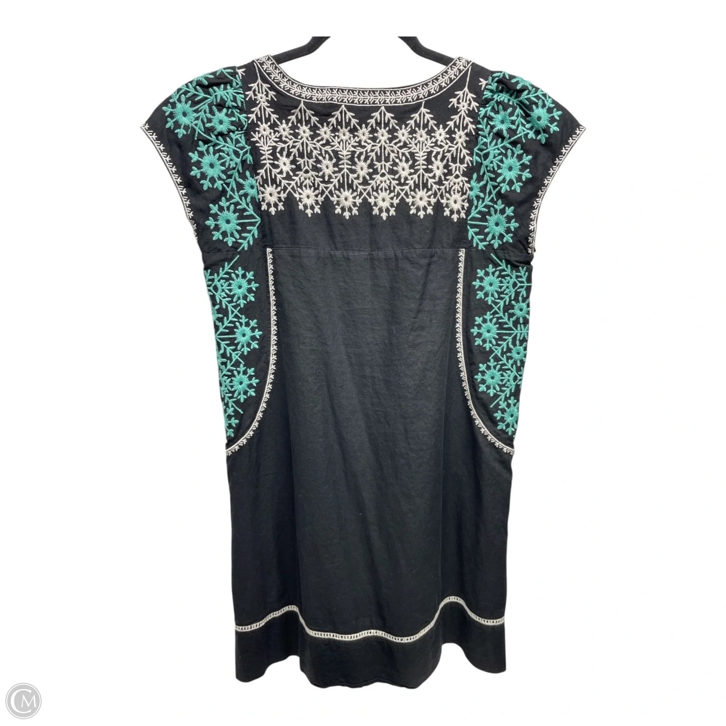 Tunic Short Sleeve By Theme In Black & Blue, Size: S