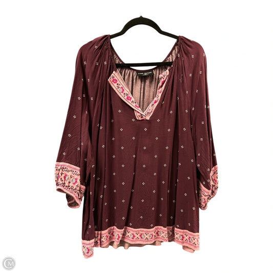 Top Long Sleeve By Lane Bryant In Purple, Size: 2x