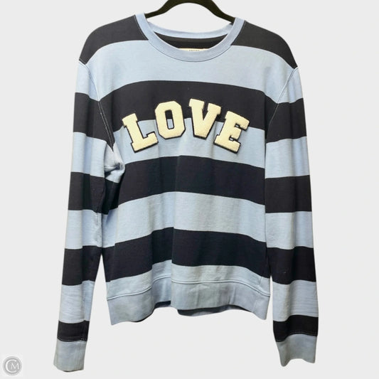 Sweatshirt Designer By Tory Burch In Blue & White, Size: L