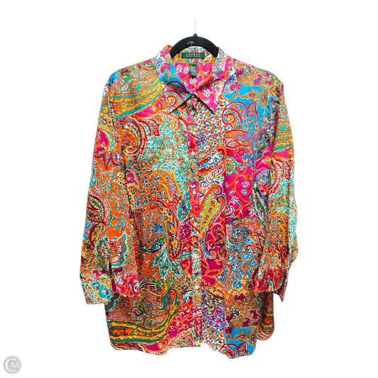 Top Long Sleeve By Lauren By Ralph Lauren In Multi-colored, Size: 2x