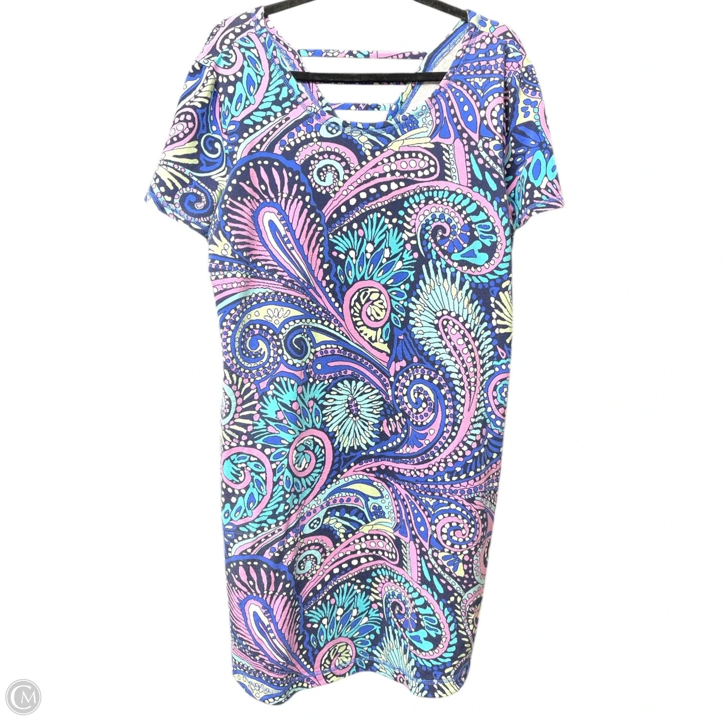 Dress Casual Short By Talbots In Blue & Pink, Size: 1x