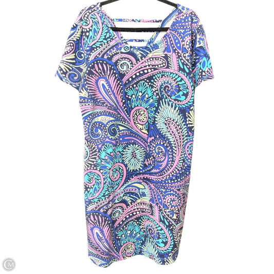 Dress Casual Short By Talbots In Blue & Pink, Size: 1x