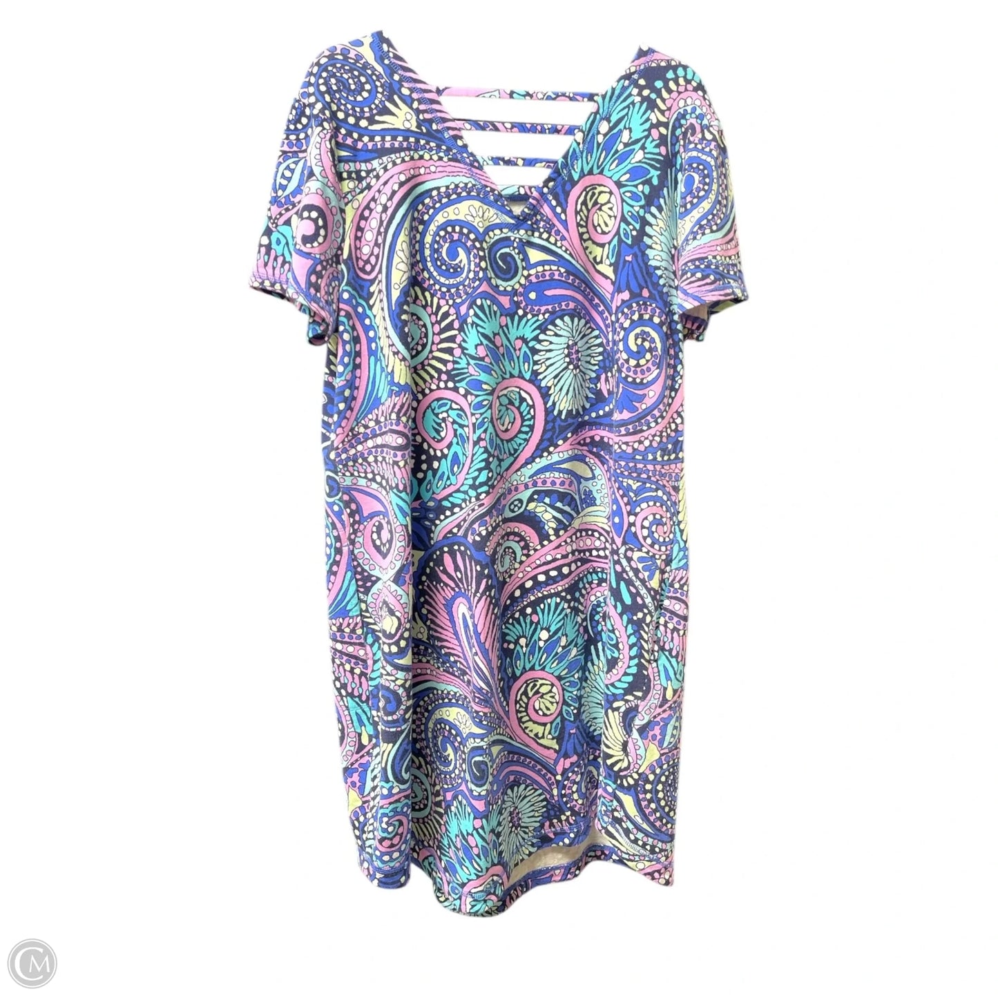 Dress Casual Short By Talbots In Blue & Pink, Size: 1x