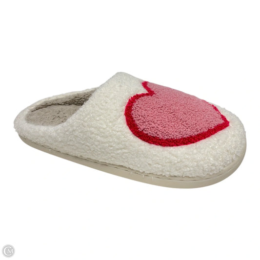 Slippers By Clothes Mentor In Pink & White, Size: 8.5