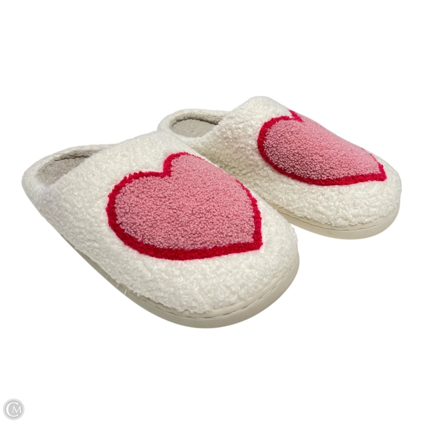 Slippers By Clothes Mentor In Pink & White, Size: 8.5