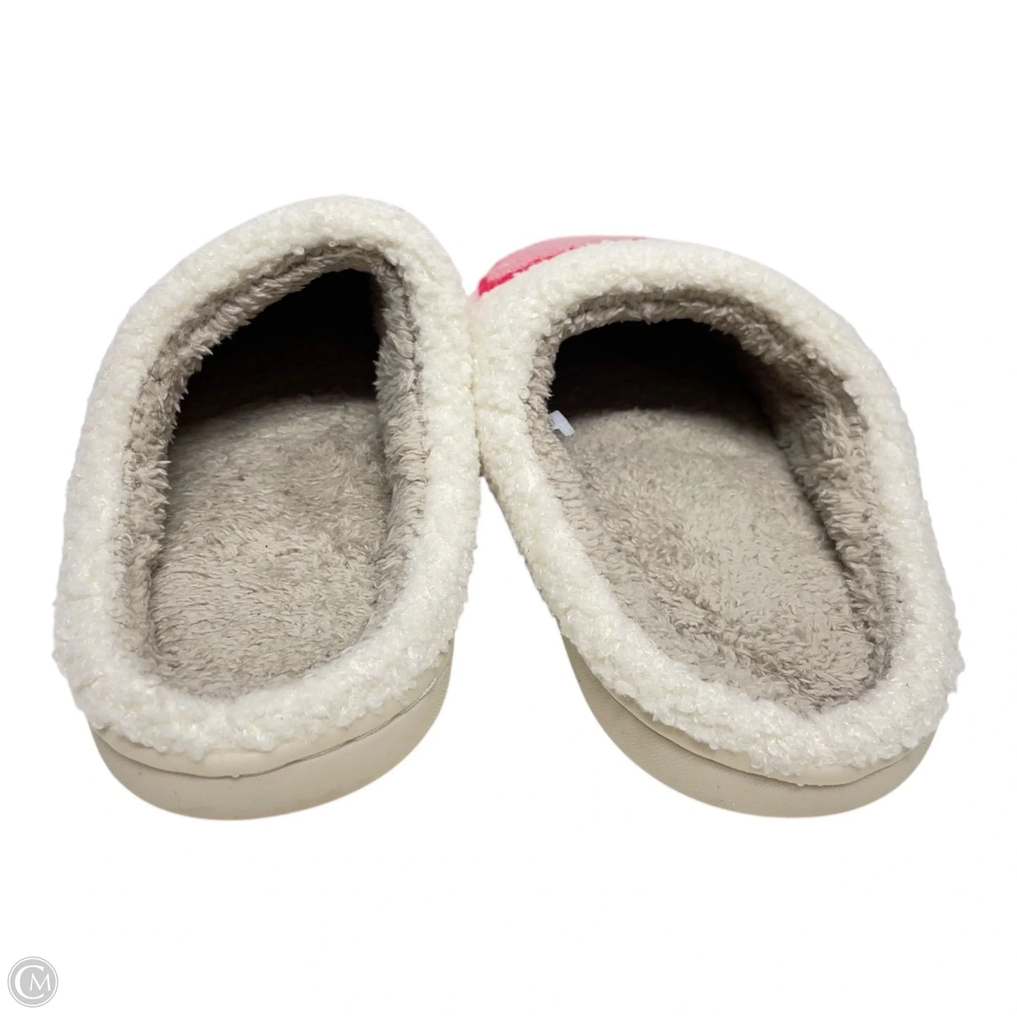 Slippers By Clothes Mentor In Pink & White, Size: 8.5