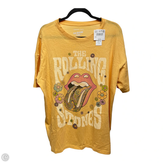 Top Short Sleeve Basic By American Eagle In Yellow, Size: M