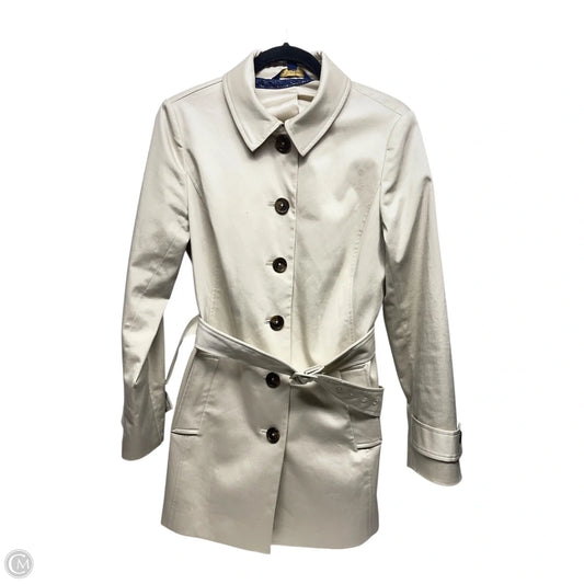 Coat Trench Coat By Brooks Brothers In Ivory, Size: 8