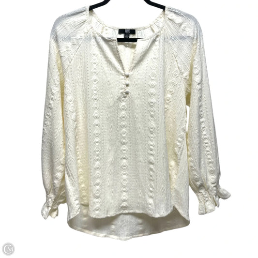 Top Long Sleeve Designer By Frye In White, Size: S