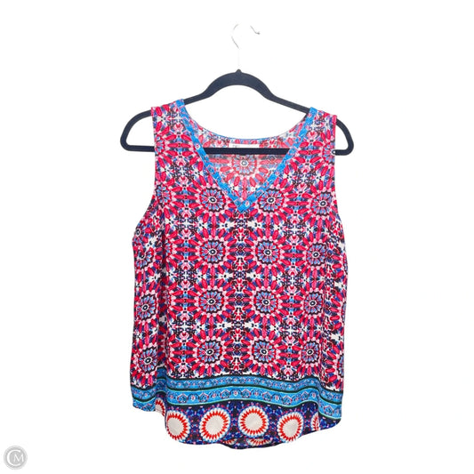 Top Sleeveless By Dr2 In Blue & Red, Size: L