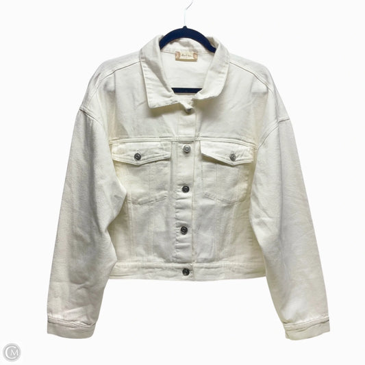 Jacket Denim By Altard State In White Denim, Size: L