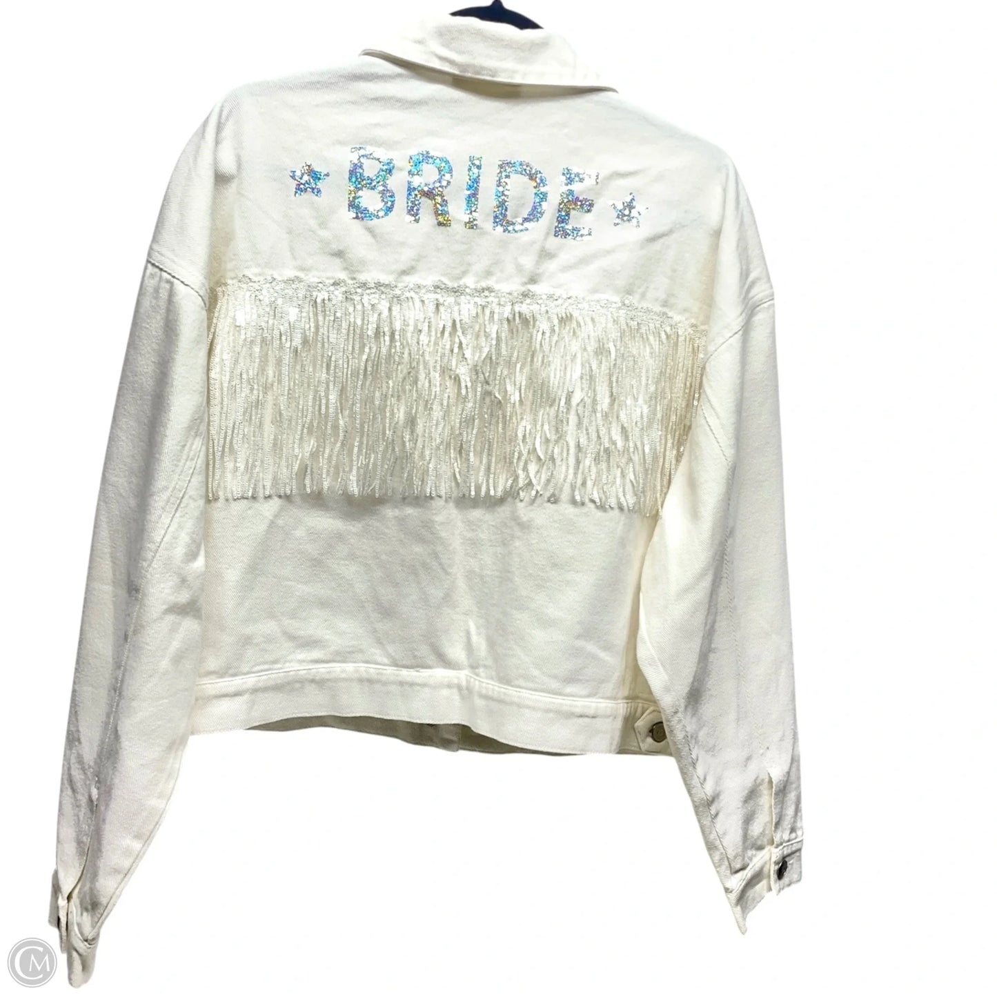 Jacket Denim By Altard State In White Denim, Size: L