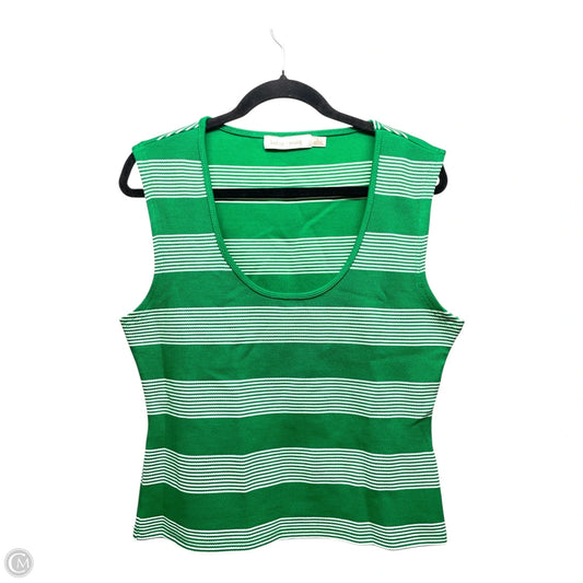 Top Sleeveless By Bishop + Young In Green & White, Size: L