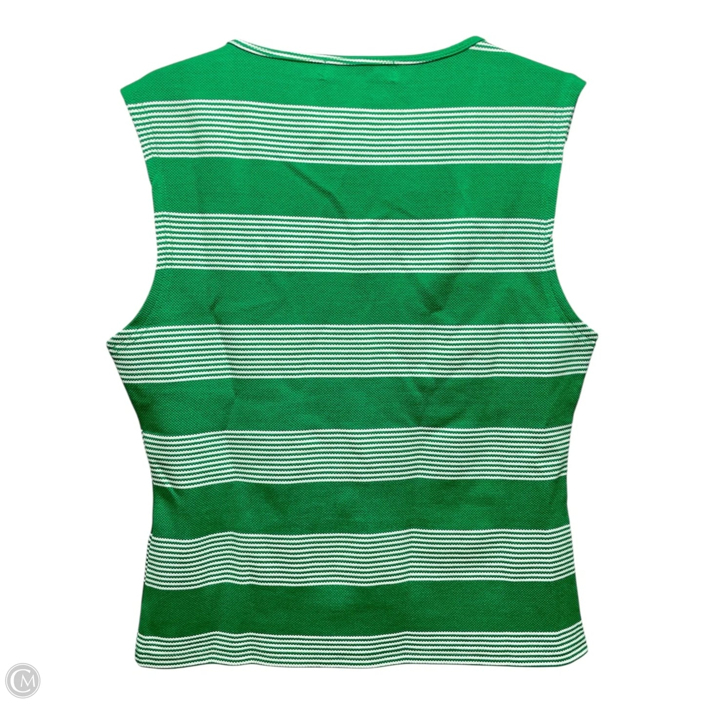 Top Sleeveless By Bishop + Young In Green & White, Size: L