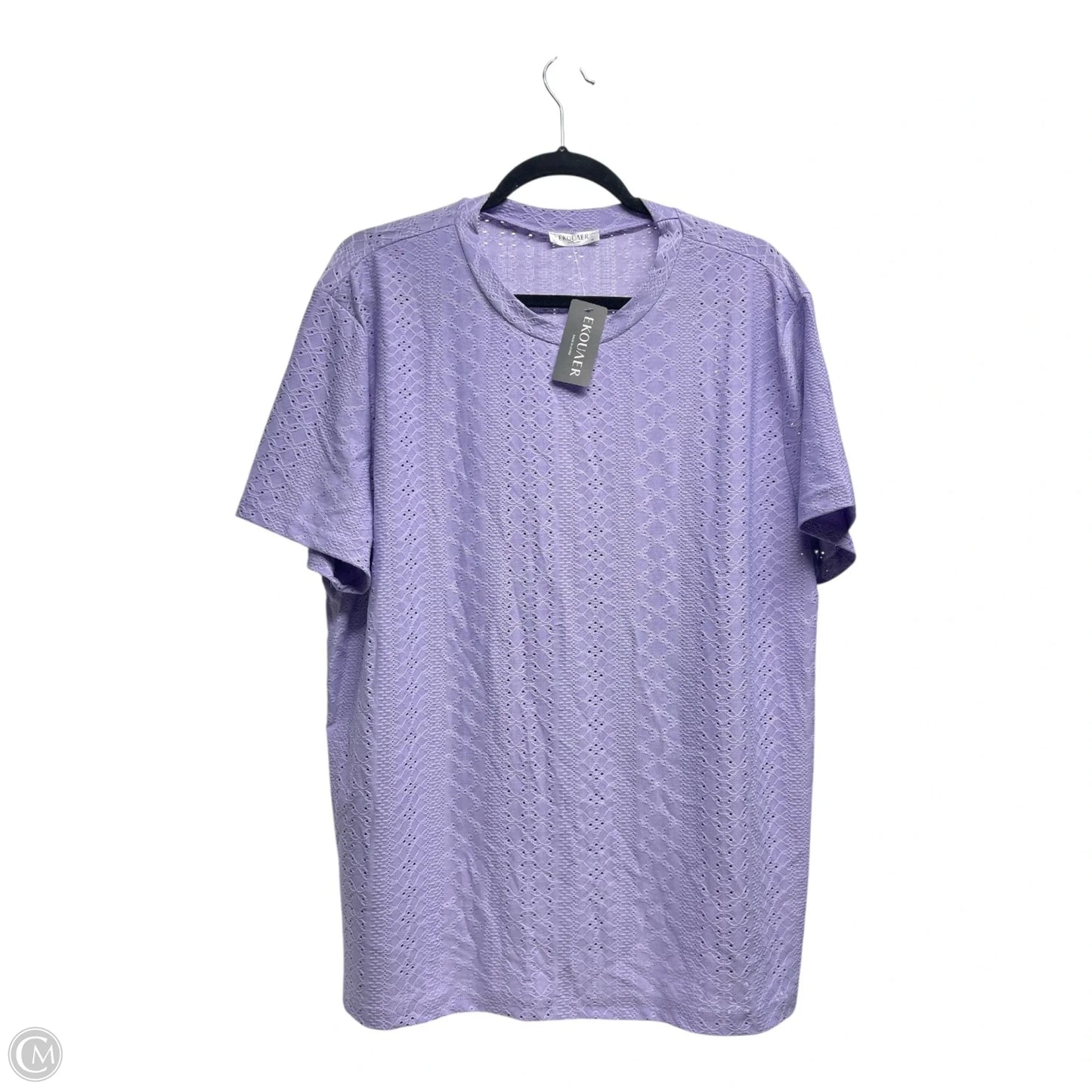 Top Short Sleeve By EKOUAER In Purple, Size: Xl