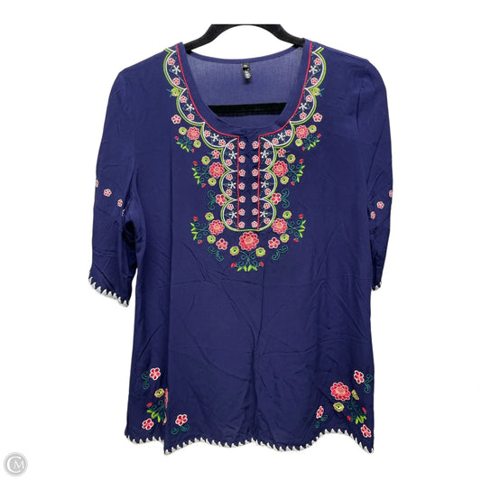 Top Short Sleeve By Clothes Mentor In Floral Print, Size: M