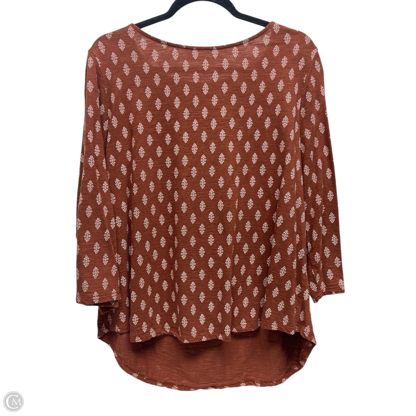 Top Long Sleeve By Chicos In Brown, Size: Xl