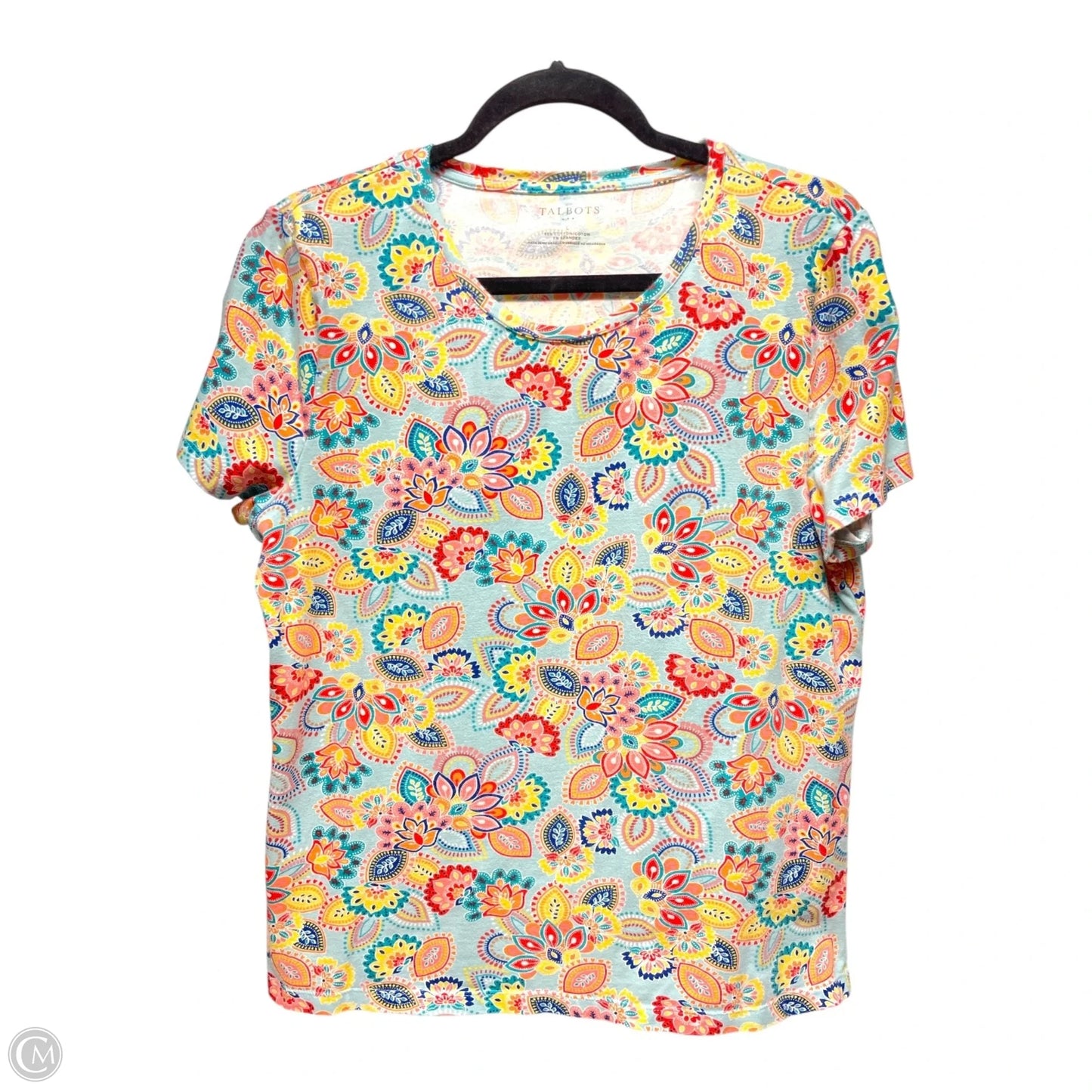 Top Short Sleeve By Talbots In Floral Print, Size: L