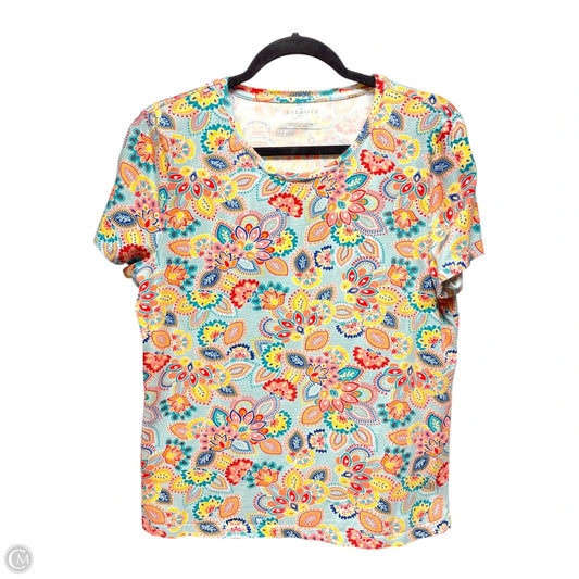 Top Short Sleeve By Talbots In Floral Print, Size: L