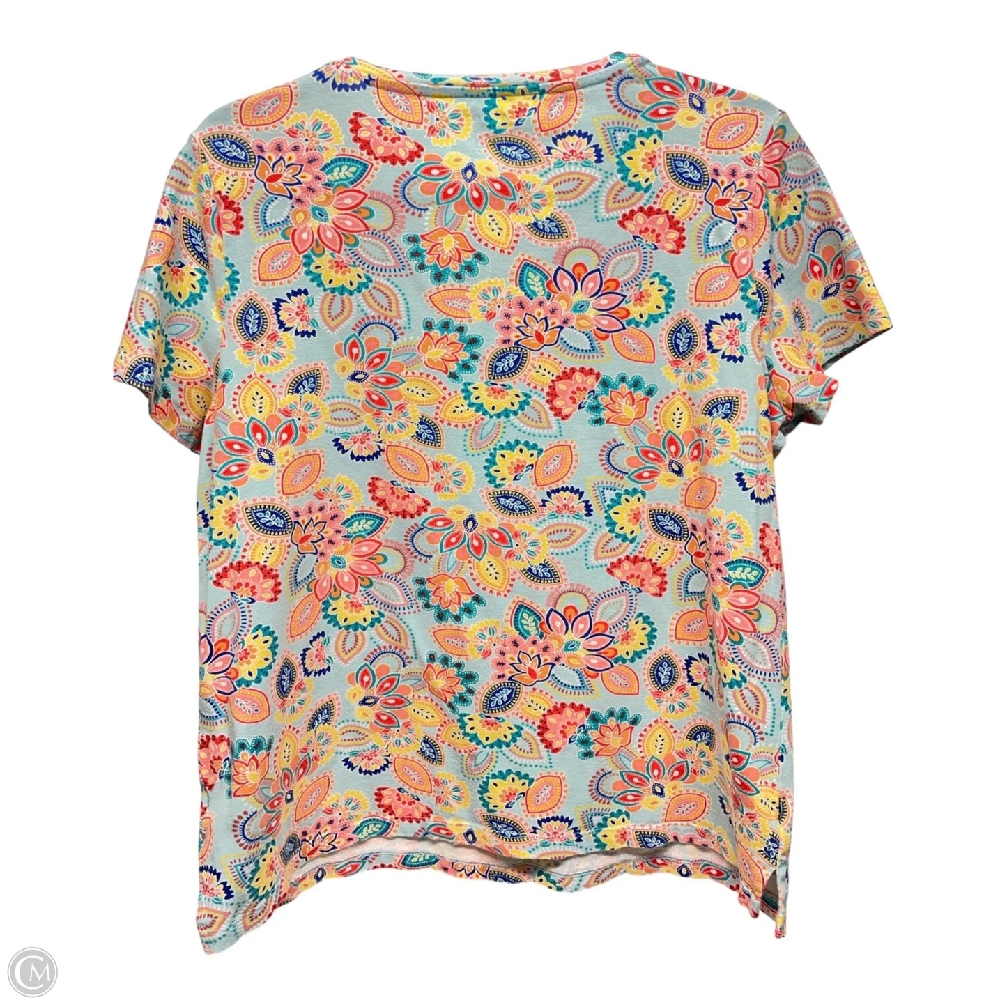 Top Short Sleeve By Talbots In Floral Print, Size: L