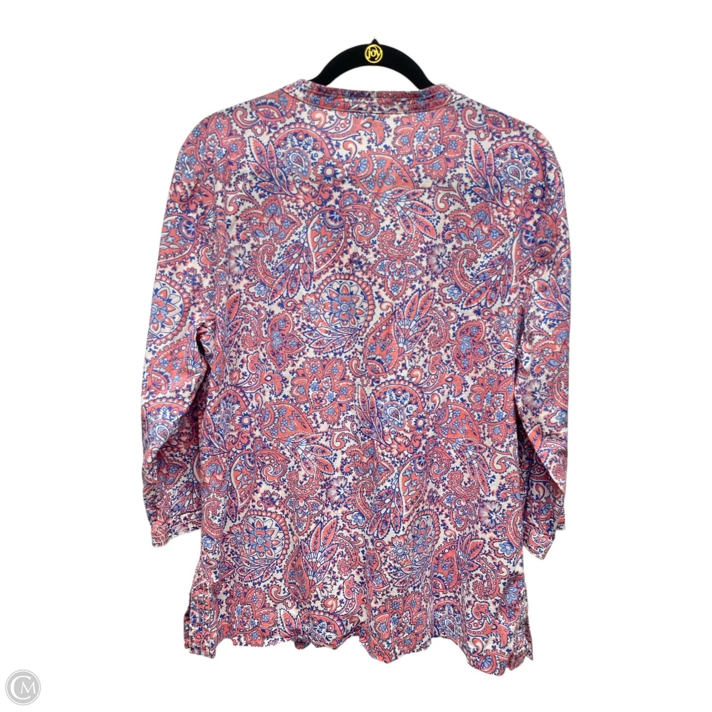 Top Long Sleeve By Talbots In Blue & Orange, Size: L